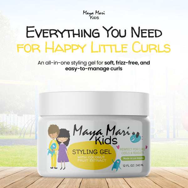 Maya Mari Kids Hair Styling Gel with Coconut Fruit Extract – Lightweight Styling Gel for Textured and Curly Hair, 12 oz Hair Care Los Angeles Brands 