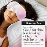 Market Fresh Beauty Mulberry Silk Sleep Set, Pillowcase, Eye Mask and Hair Scrunchie, Silk, Pink & White Gradient