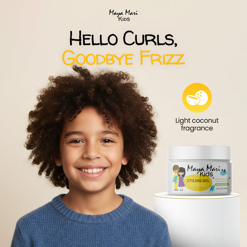Maya Mari Kids Hair Styling Gel with Coconut Fruit Extract – Lightweight Styling Gel for Textured and Curly Hair, 12 oz Hair Care Los Angeles Brands 