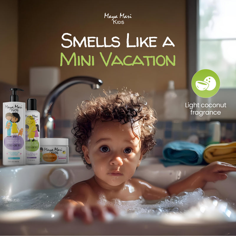 Curly Hair Kids Must Have 3-Piece Set - Kids 2-in-1 Shampoo and Conditioner, Curl Cream, and Leave-In Conditioner Hair Care Los Angeles Brands 