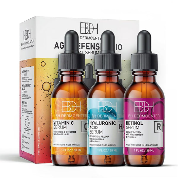 BH Dermcenter Age Defense Trio Anti-Aging Serum Set for Face and Eyes Los Angeles Brands BH Dermcenter Age Defense Trio Anti-Aging Serum Set for Face and Eyes Los Angeles Brands