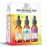 BH Dermcenter Age Defense Trio Anti-Aging Serum Set for Face and Eyes - Vitamin C, Retinol, Hyaluronic Acid Face Serum for Men and Women - 30ml Each - Paraben Free, Cruelty Free