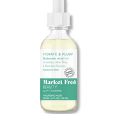 Market Fresh Beauty Hyaluronic Acid Serum - Hydrate & Plump with Ceramides, Aloe Vera, & Malachite Extract | Fragrance-Free | 2 fl oz