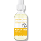 Market Fresh Beauty Vitamin C Serum with Ferulic Acid, Niacinamide, & Malachite Extract | Brighten & Smooth | Fragrance-Free | 2 fl oz