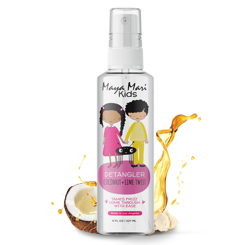 Maya Mari Kids - Curly Hair Kids Must Have 3-Piece Set - Kids Detangler, Curl Cream, and 2in1 Shampoo and Conditioner Coconut Haircare