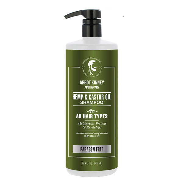 Abbot Kinney Apothecary Hemp + Castor Oil Shampoo, Moisturizes, Protects, and Revitalizes, 32oz Men's Grooming Los Angeles Brands 