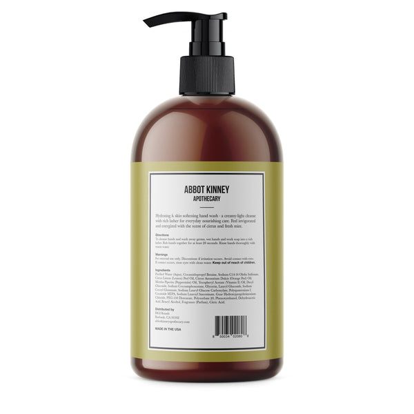 Abbot Kinney Apothecary Moisturizing Hand Wash - Citrus and Mint - 16 fl oz Los Angeles Brands 