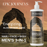 Epic Journeys Men's 3-in-1 Wash Energizing Aloe Desert Sage Body Wash Los Angeles Brands 