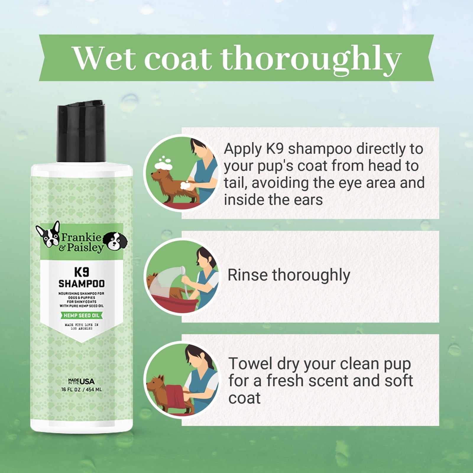 K9 Shampoo with Hemp Seed Oil Shampoo for Dogs 16oz – Los