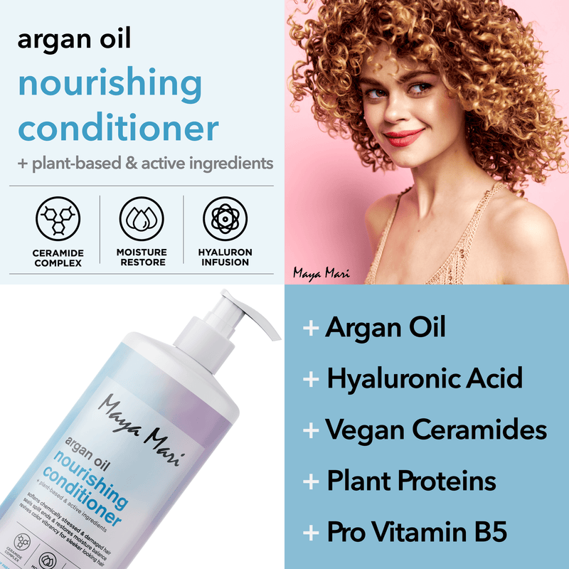Maya Mari Argan Oil Nourishing Conditioner Sulfate Free - Bond Repair & Moisture for Dry Damaged Treated Hair, 32 fl oz Hair Care Los Angeles Brands 