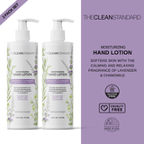 Moisturizing Hand Lotion for Dry Skin and Moisturizer with Shea Butter, Lavender and Chamomile | Hydrating Non Greasy Hand Cream for Women and Men by THE CLEAN STANDARD | 2 Bottle Set x 16 fl oz with Lotion Pump Hand Lotion LOS ANGELES BRANDS 