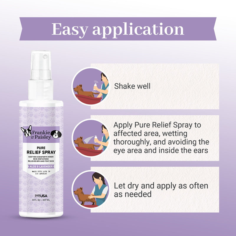 Pure Relief Hot Spot Spray - Aloe & Lavender - 8oz Pet Grooming Frankie and Paisley Pet Products 